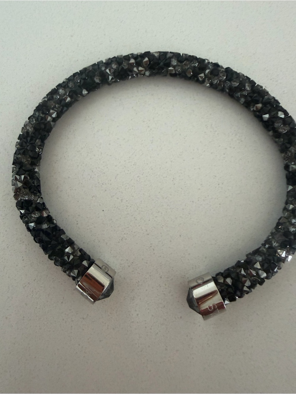 Swarovski Sparkling Black Crystal Cuff Bracelet